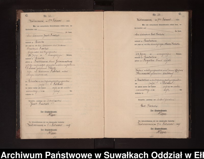 Obraz 16 z jednostki "Sterbe-Neben-Register des Preussischen Standes-Amtes Widminnen Kreis Loetzen"