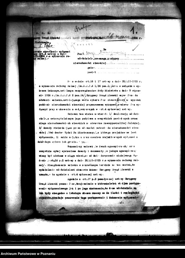 image.from.unit.number "Wyłączenie z art.4,5 ustawy o wykonaniu reformy rolnej z 28 XII 1925 r. miejscowości Lubstów, Nacięcie, Nowa Wieś-Sycowo, Leśniewo, Wielki Bór, osady we wsi Grondy, osady we wsi Lubstówek /Koło/"