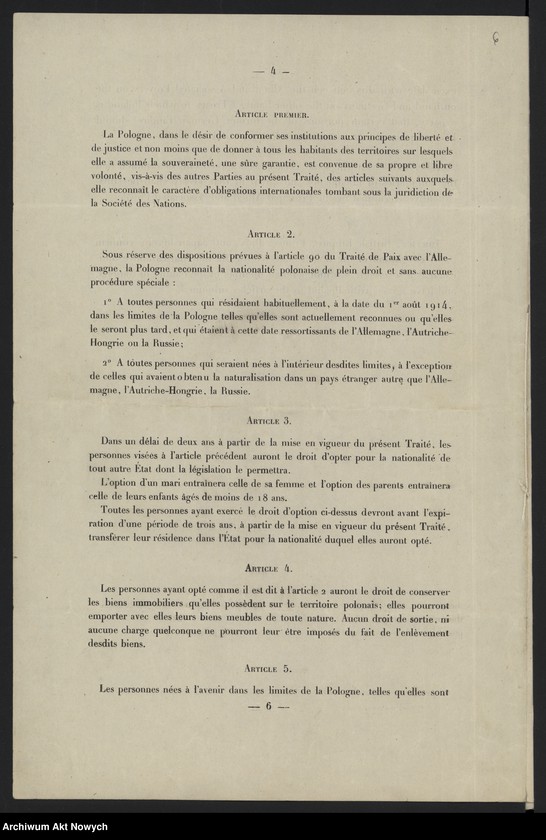 image.from.unit.number "Sprawa mniejszości narodowych w Polsce na Konferencji Pokojowej. Projekty traktatu o mniejszościach. Stanowisko Delegacji Polskiej. Oświadczenia, korespondencja, wycinek prasowy"