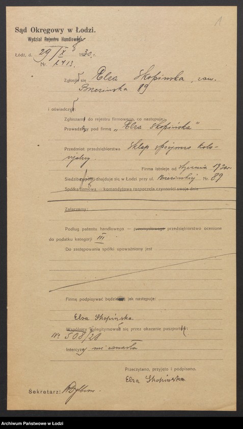 Obraz 3 z jednostki "Elza Skopińska- sklep spożywczo-kolonialny"