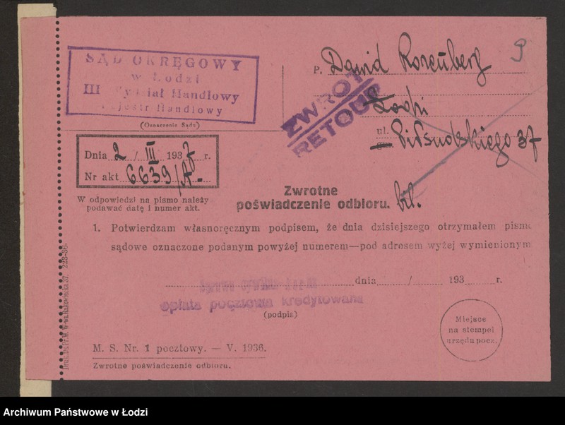 Obraz 11 z jednostki "Dawid Rozenberg- sprzedaż szkła i fajansu"