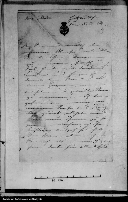 image.from.unit.number "/Marie Gfin v. Schlieben- Sanditten geb. v. Ploetz auf Goetzendorf an Anna Gfin Lehndorf geb. Hahn/"