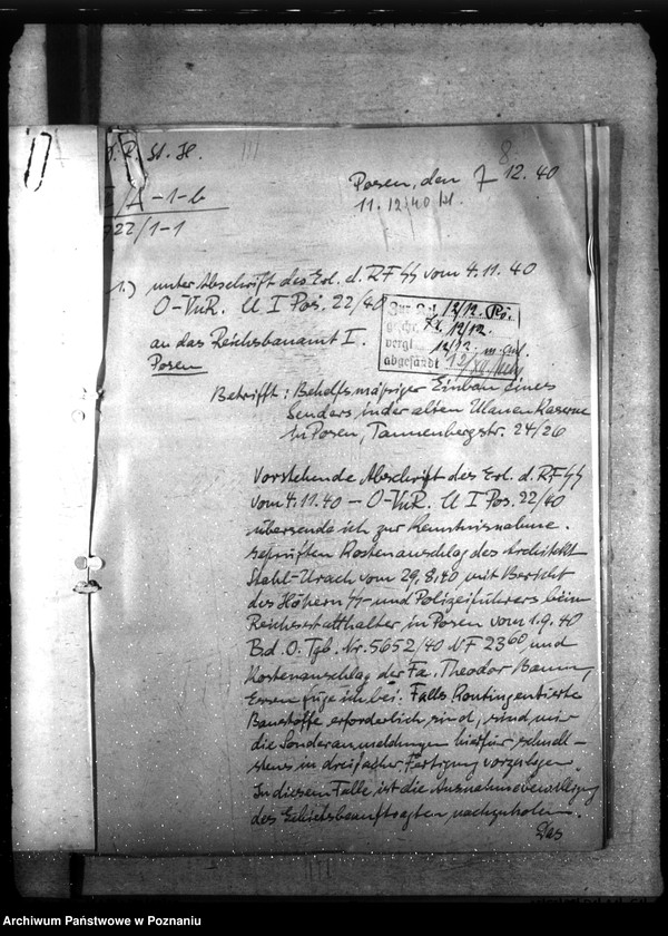 Obraz 13 z jednostki "Nachrichtenanlage - Polizeileitfunkstelle Posen, Tannenbergstr."