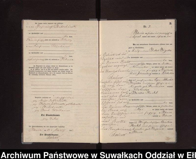 image.from.unit.number "Heiraths-Neben-Register des Preussischen Standes-Amtes Rhein Kreis Loetzen"