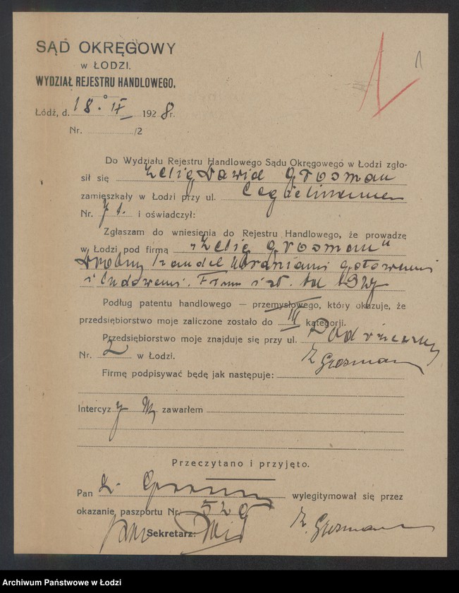 Obraz 3 z jednostki "Zelig Dawid Grosman- drobny handel ubraniami gotowymi i ludowymi"