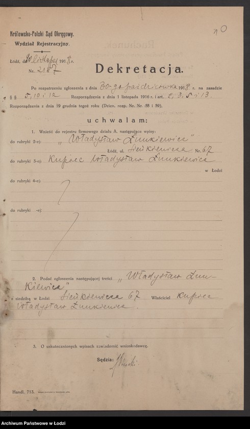 Obraz 12 z jednostki "Władysław Łunkiewicz- sklep komisowy"