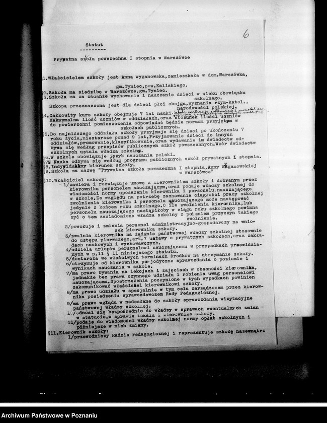 Obraz 10 z jednostki "Prywatna Szkoła Powszechna A. Wyganowskiej w Warszówce powiat Kalisz"