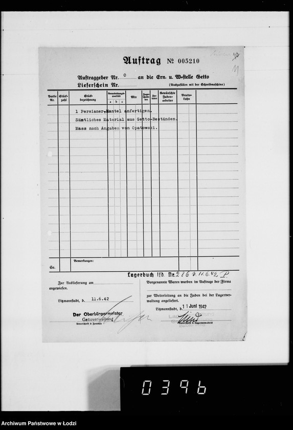 Obraz 15 z jednostki "Kürschnerei. [Zamówienia, rachunki i świadectwa dostaw]"