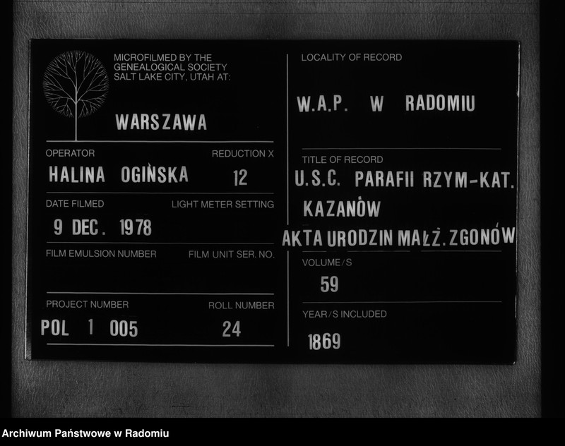 image.from.unit.number "Dublkat aktov o roždenii, brakosočetanii i smerti Kazanovskago prihoda v 1869 godu"