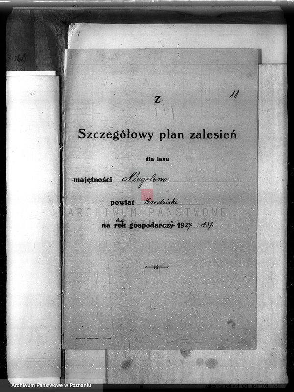 Obraz 17 z jednostki "Plan urządzenia gospodarstwa leśnego dla lasu majątku Niego lewo powiat nowotomyski 1927-1937"