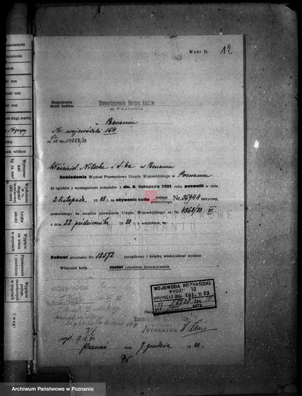 Obraz 16 z jednostki "Fabryka maszyn Nitsche i Ska w Poznaniu nr woj. kotła 164"