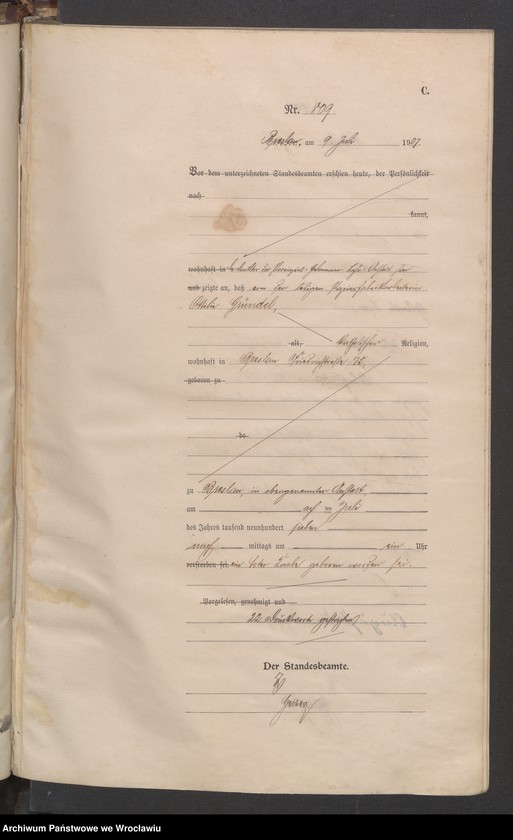 image.from.unit.number "Sterbe-Haupt-Register Breslau IV 1907 Band 3"