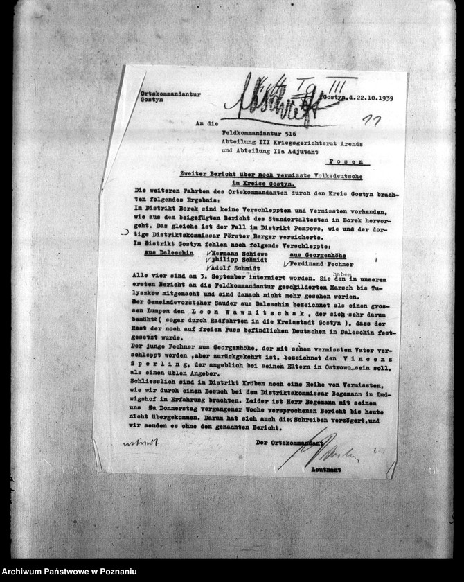 Obraz 15 z jednostki "Amtliche Meldungen Kreis Gostingen (Gostyń)"