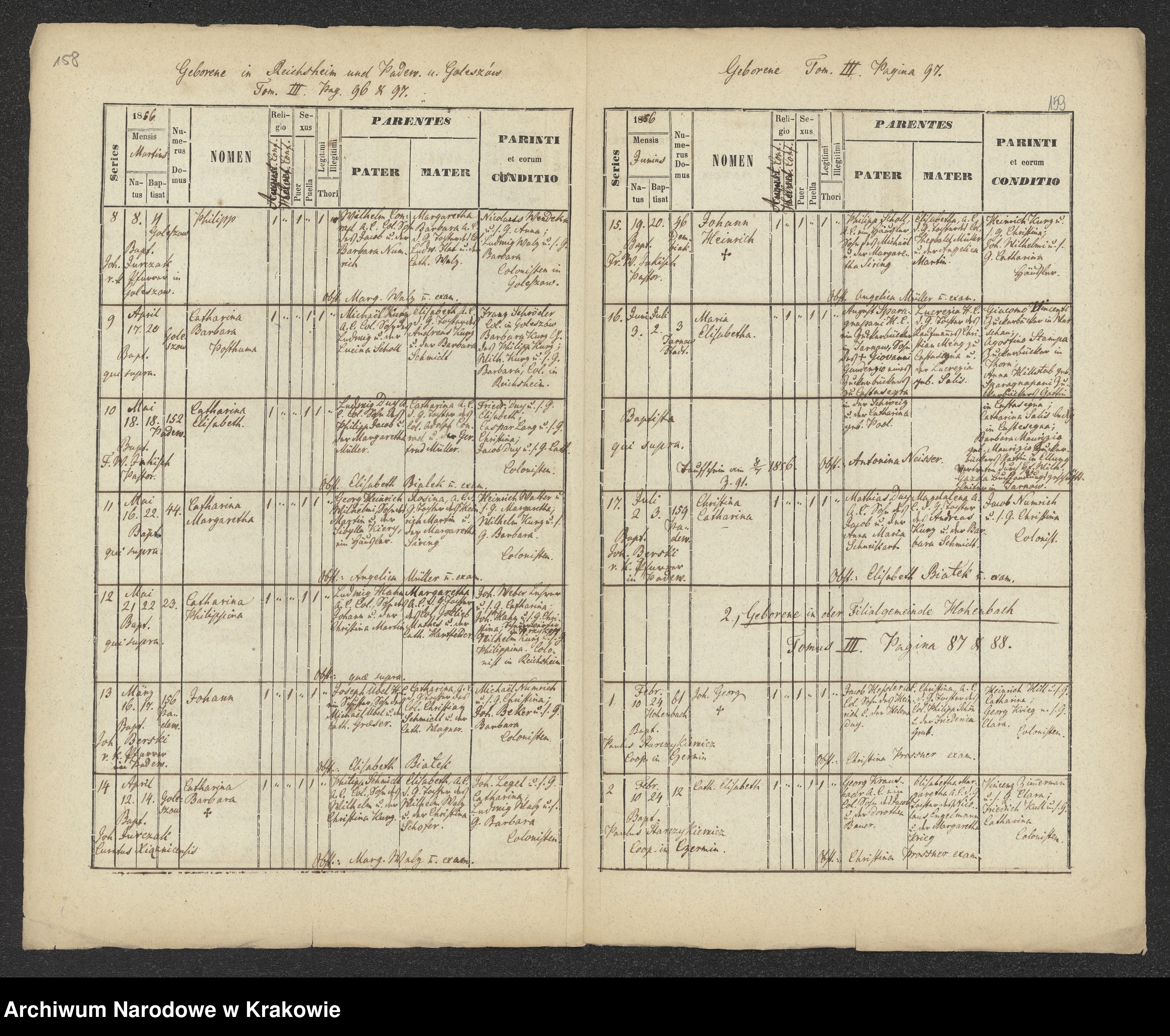 Skan z jednostki: Akta stanu cywilnego (Hohenbach, Reichsheim)