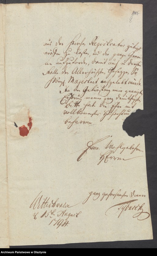 image.from.unit.number "Die Reparatur der Kirschsteindorfschen [Kiersztanowo] Organisten Wohnung"