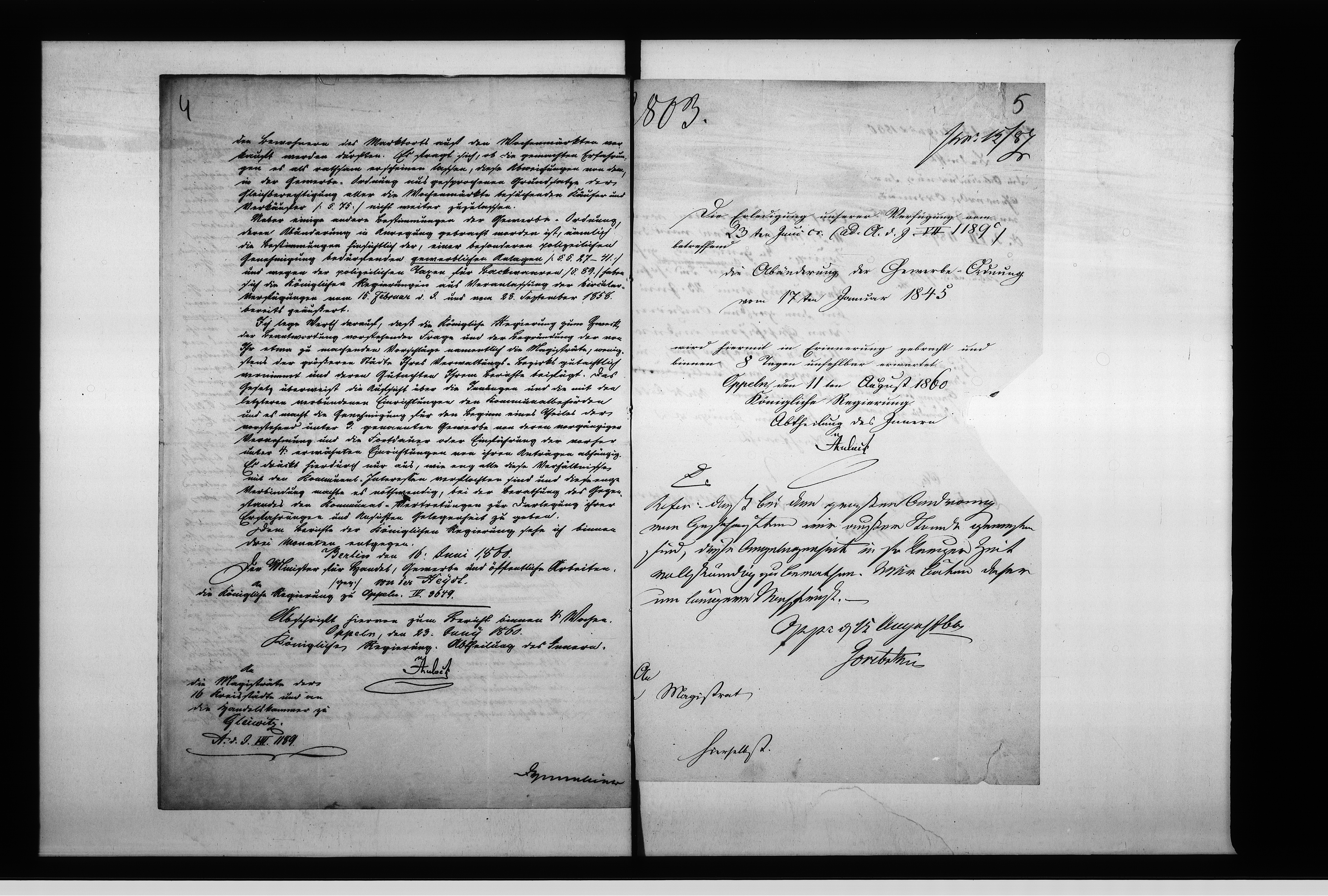 image.from.unit.number "Acta des Magistrats zu Oppeln betreffend Gutachten über Abänderung der Gewerbe-Ordnung und Gewebesteuer Gesetzgebung"