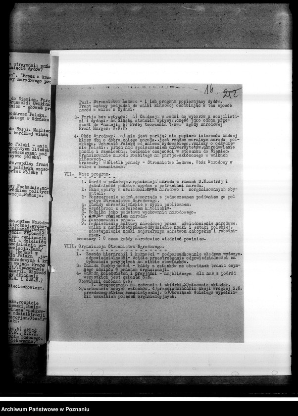 Obraz 20 z jednostki "Statut, instrukcje, regulaminy Stronnictwa Narodowego, okólniki i regulaminy Zarządu Grodzkiego oraz protokoły z zebrań kół - Zarys organizacji kierownictwa Koła Stronnictwa Narodowego sprawozdania z działalności"