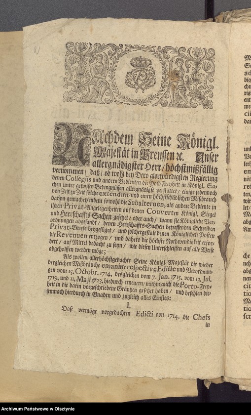 image.from.unit.number "Königliche Edikte, Patente usw. [Rozporządzenia królewskie]"