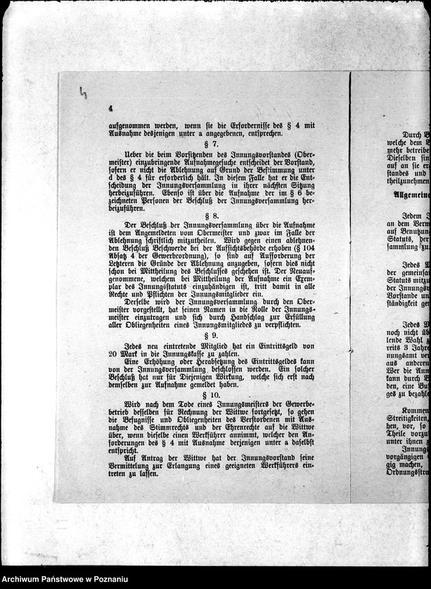 Obraz 7 z jednostki "Statut der Böttcher-Meister-Innung zu Posen"