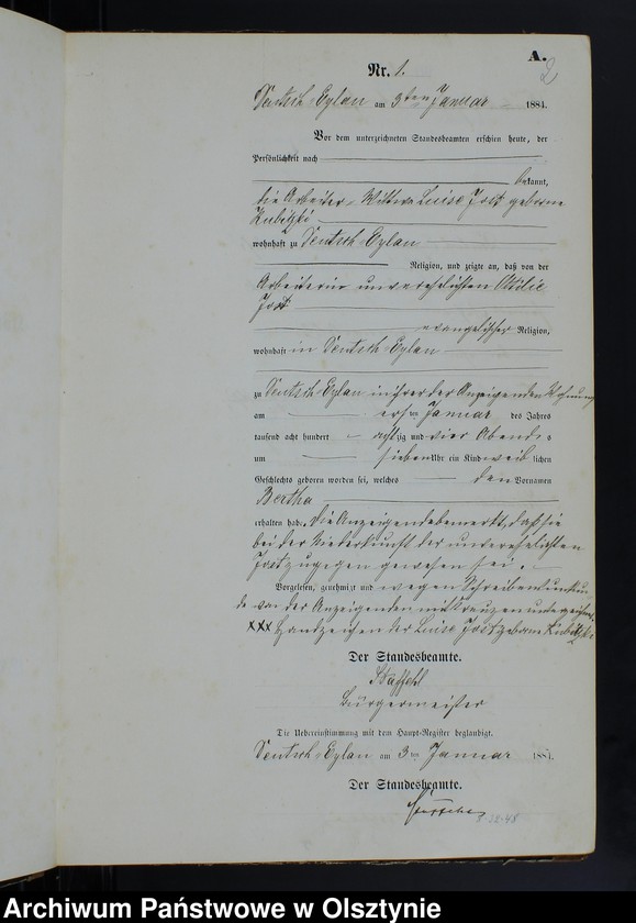 Obraz 4 z jednostki "Geburts-Neben-Register Nr 1 - 155"