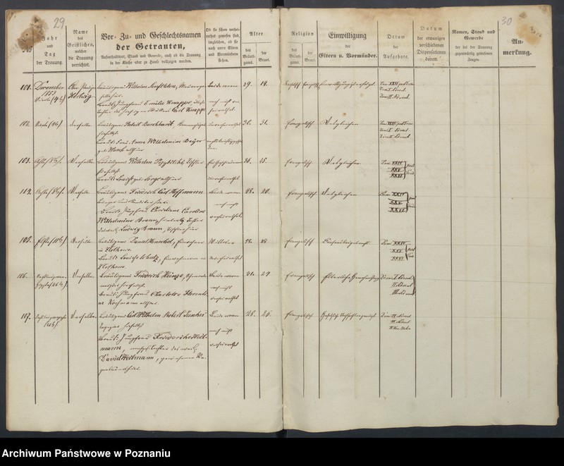 Obraz 19 z jednostki "Duplikat des Trauungs, Tauf und Begraebnissregister"