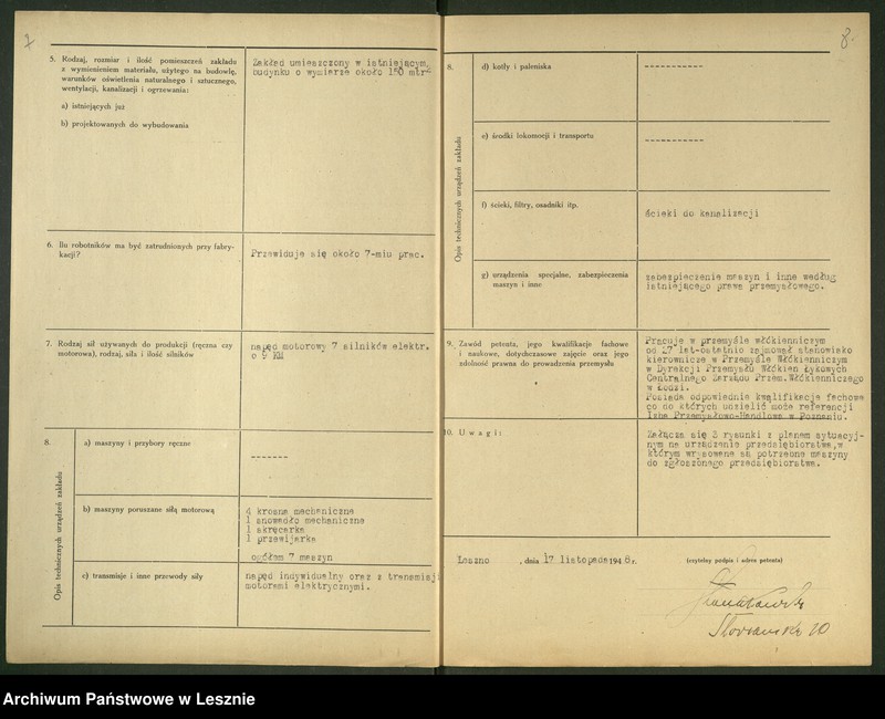 Obraz 8 z jednostki "[Przetwórnia Surowców Włókienniczych - Franciszek Nowakowski - rejestracja]"