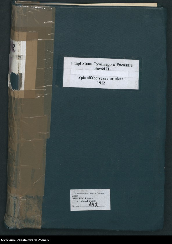 Obraz 2 z jednostki "Spis alfabetyczny urodzeń za 1912"