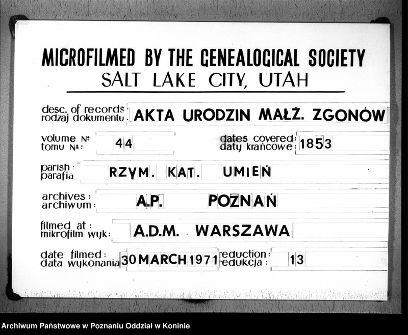 Obraz 1 z jednostki "Duplikat urodzonych, zaślubionych, zmarłych"