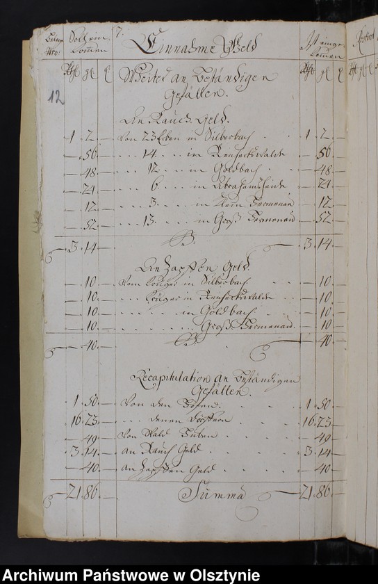 image.from.unit.number "Jahr Kirchen Rechnung der Silberbachschen Kirchen aller Einnahme und Ausgabe wie auch Bau-Rechnung"