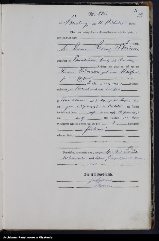 image.from.unit.number "Geburts-Haupt-Register,Tom III,Nr 233 - 301"