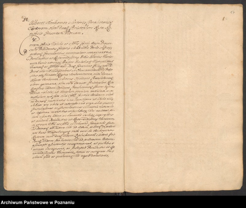 Obraz 17 z jednostki "Liber actorum officii consularis civitatis Posnaniae sub notariatu Stanislai Gąsawski SR.Mtis secretari, officii praesentis notarii necnon vicenotarii Bernardi Stefanowicz iureconsultis Posnaniensis."