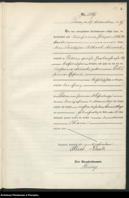 Obraz 18 z jednostki "Księga urodzeń t. V"