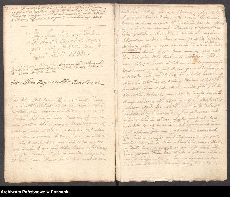 Obraz 17 z jednostki "Prothocollum nobilis officii consularis civitatis SR.Mtis Posnaniae sub notariatu nobilis Francisci Xaveri Prolewicz, SR.Mtis consiliarii, apostolici et officii praesentis notarii in anno domini 1768."