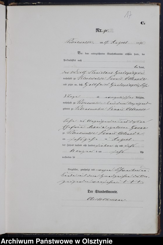 image.from.unit.number "Sterbe-Haupt-Register Tom I,Nr 75 - 140"