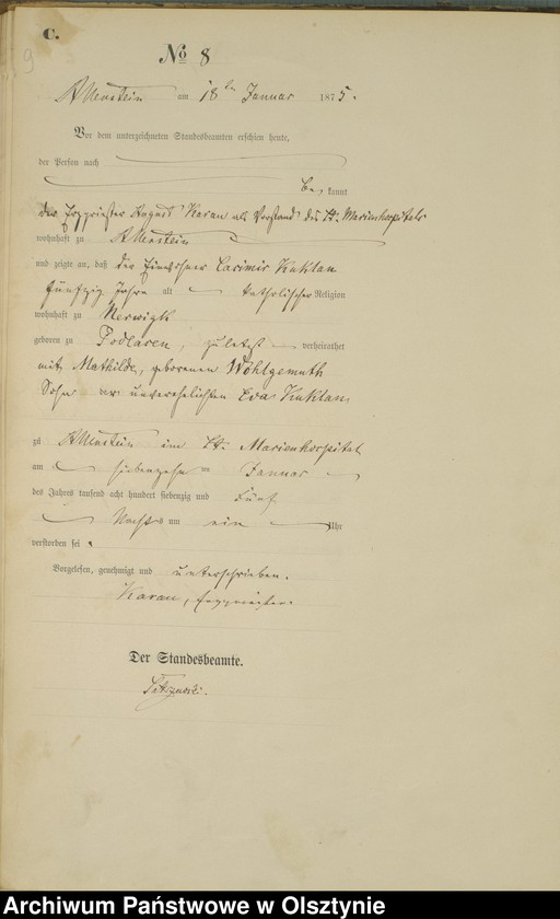 image.from.unit.number "Haupt-Sterbe-Register Nr 1 - 175"