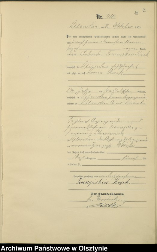 image.from.unit.number "Sterbe-Haupt-Register Tom II,Nr 396 - 488"