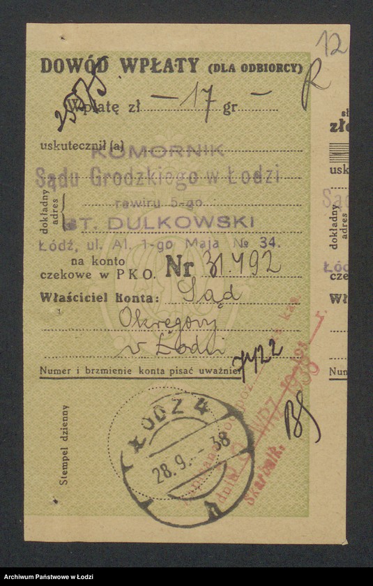 Obraz 14 z jednostki "Zakłady Handlowo-Przemysłowe Włókno Zgierskie wł. Leon Blanstein- sprzedaż surowców włókienniczych i wyrób przędzy w Zgierzu"