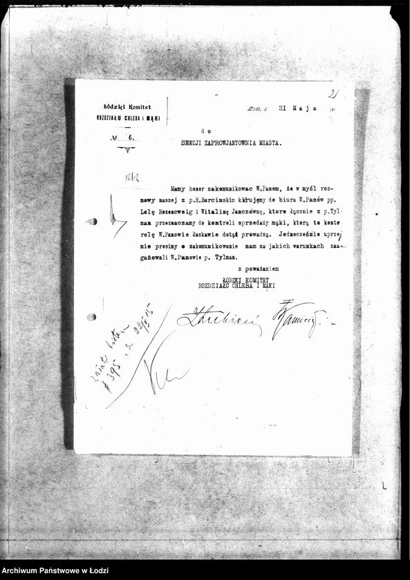 Obraz 6 z jednostki "Korespondencja Sekcji Zaprowiantowania Miasta"