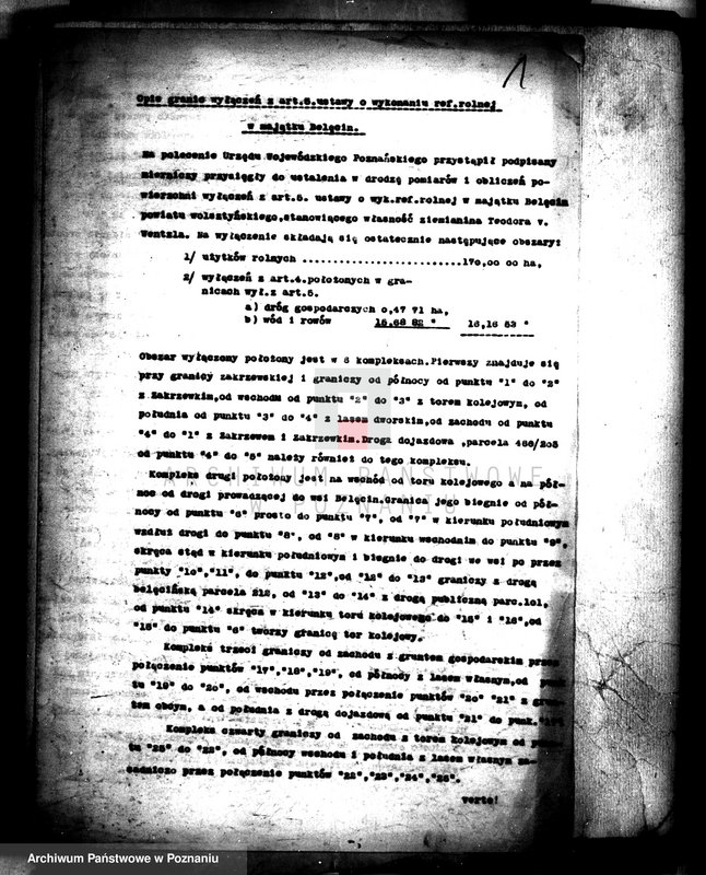 image.from.unit.number "Majątku Bolęcin-Karna powiatu wolsztyńskiego sprawy pomiarowe majątku w związku z parcelacją"