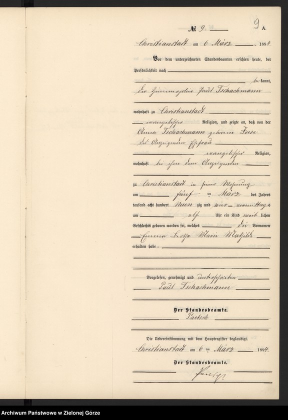 image.from.unit.number "Geburts-Neben-Register im Standes-Amt Christianstadt Kreis Sorau 1894"