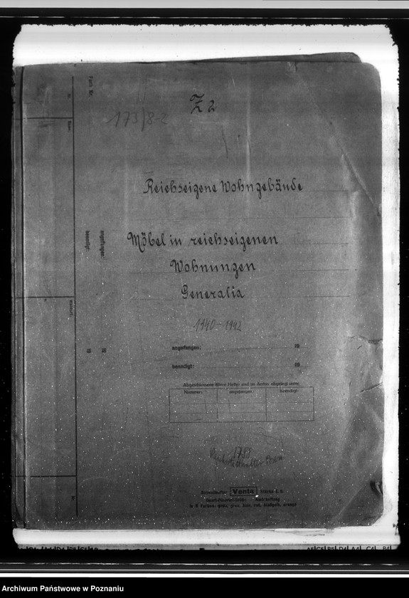 Obraz 4 z jednostki "Reichseigene Wohngebäude. Möbel in reichseigenen Wohnungen. Generalia"