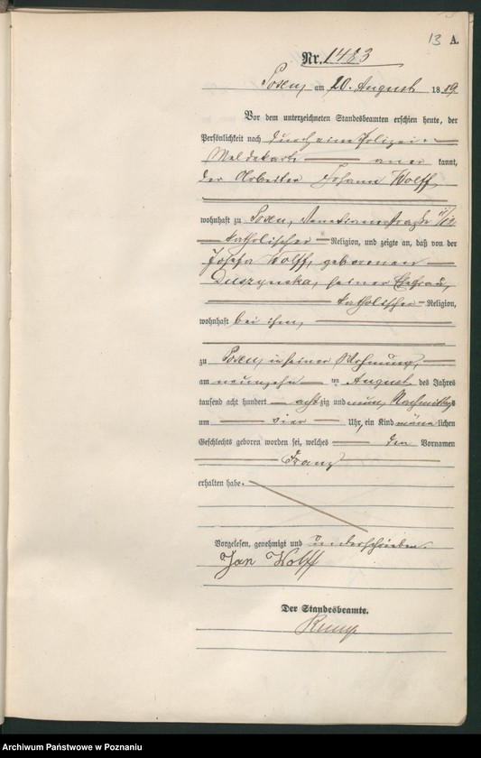 Obraz 16 z jednostki "Księga urodzeń t. IV"