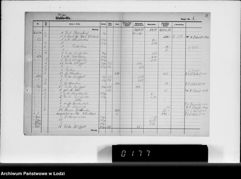 Obraz 16 z jednostki "Beschlagnahme Kripo.[Kartoteka skonfiskowanych kosztowności]"