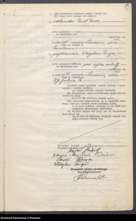 Obraz 19 z jednostki "Księga miejscowa małżeństw tom III [Rejestr główny małżeństw]"