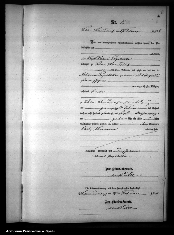 image.from.unit.number "Geburts-Neben-Register [1876 Woskowice Górne]"