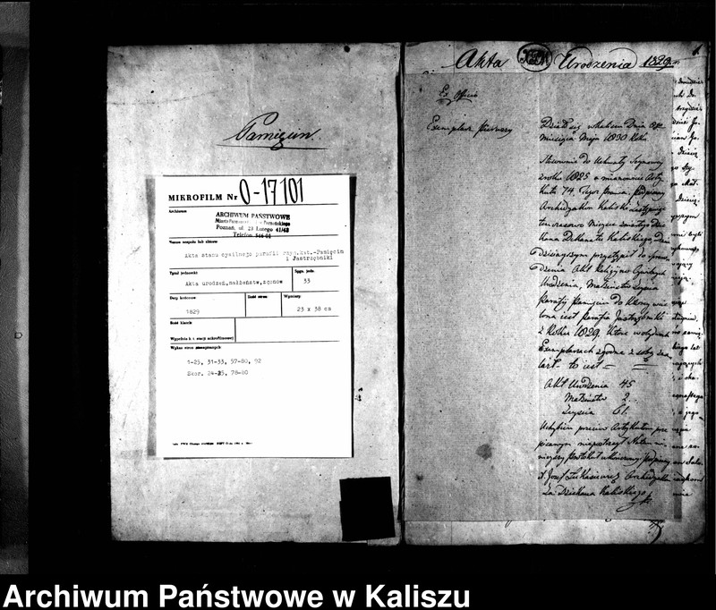 image.from.unit.number "Duplikat do zapisania aktów religijno-cywilnych urodzenia, zaślubienia i zejścia"