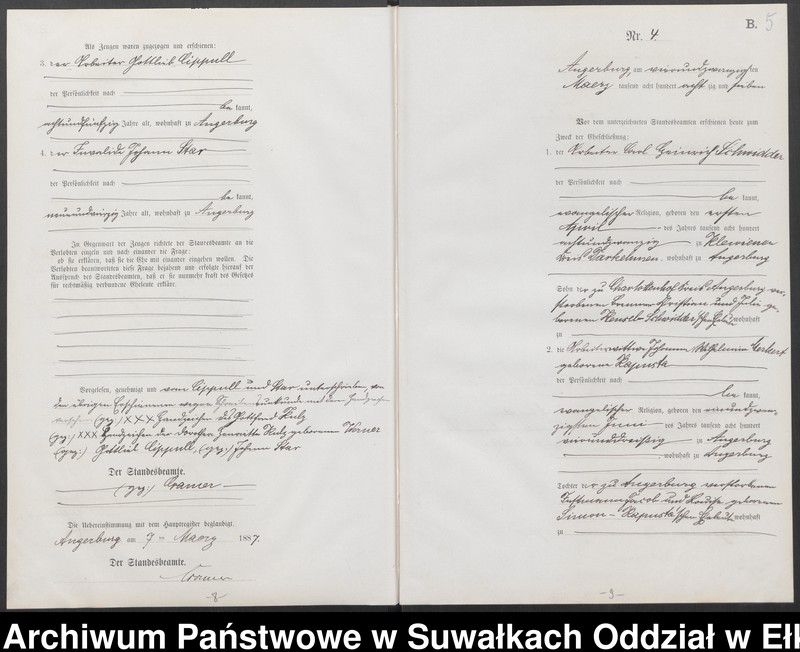 image.from.unit.number "Heiraths-Neben-Register des Preussischen Standes-Amtes der Stadt Angerburg Kreis Angerburg"