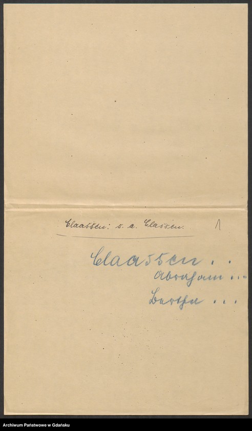 image.from.unit.number "Karty meldunkowe: Claassen - Classen"