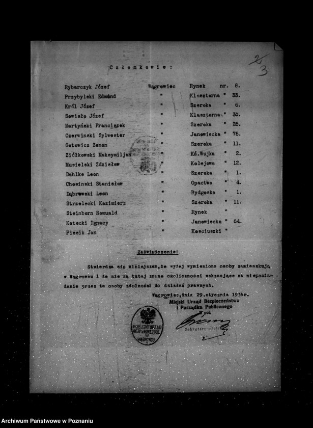 Obraz 7 z jednostki "/Towarzystwo Gimnastyczne Sokół w Wągrowcu - rejestracja/"