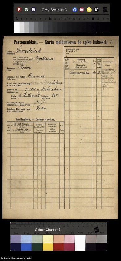 Obraz 3 z jednostki "[Spis ludności Łodzi] Szwedczak-Szydłowiecki"